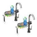 SOGA 2X Dark Grey Single Kitchen Sink Organiser Faucet Soap Sponge Caddy Rack Storage Drainer