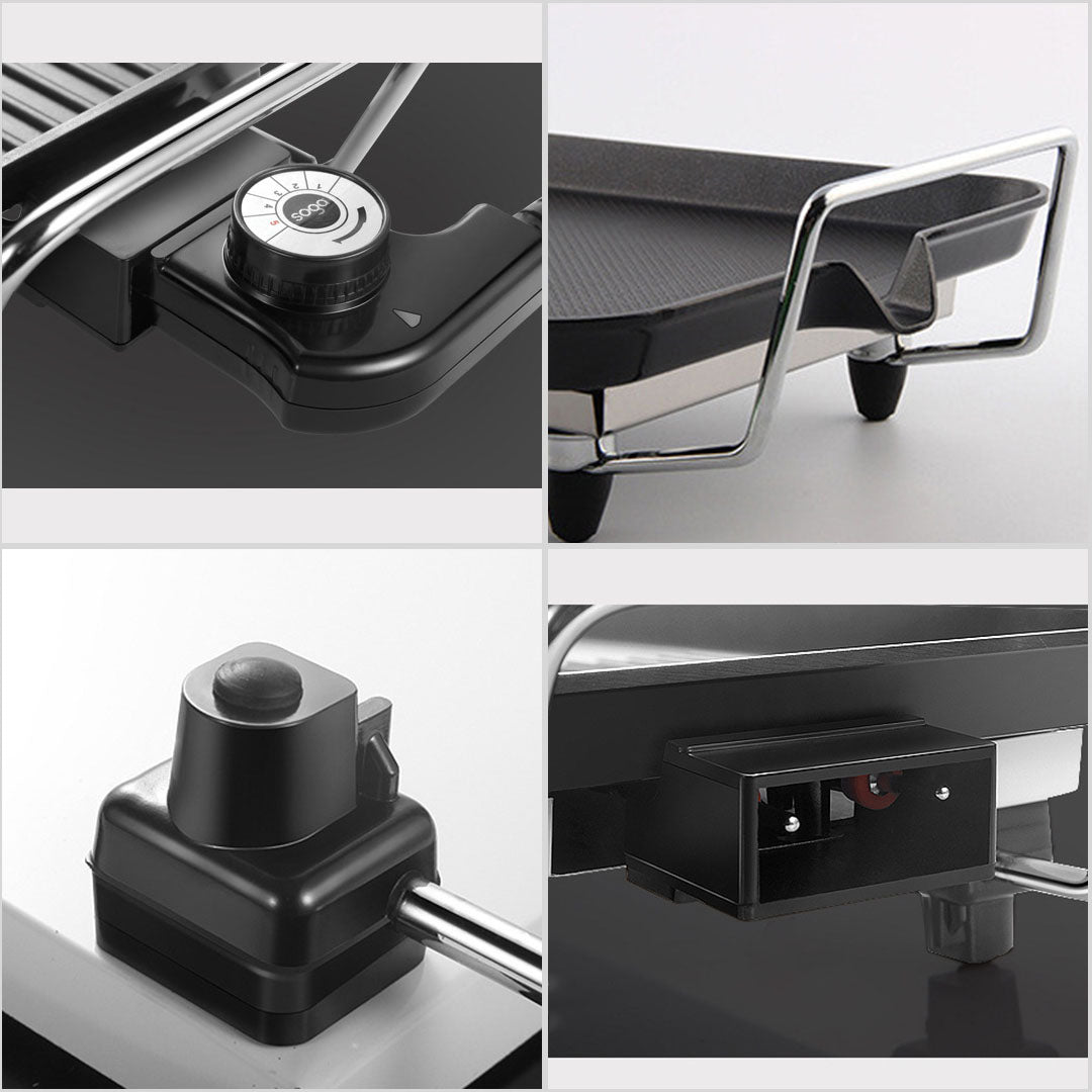NNEAGS 48cm 68cm Electric BBQ Grill Teppanyaki Tough Non-Stick Surface Hot Plate Kitchen Bundle
