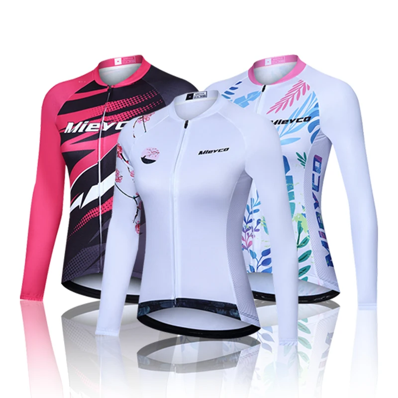 Women Cycling Jersey Long Sleeve Breathable Lightweight Spring Autumn Road Bike Top