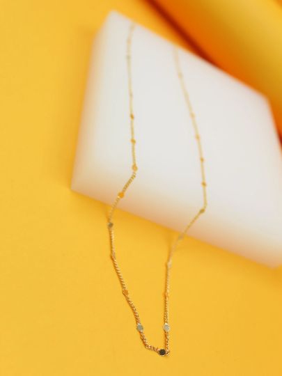 Beaded Cable Chain Necklace (H139)