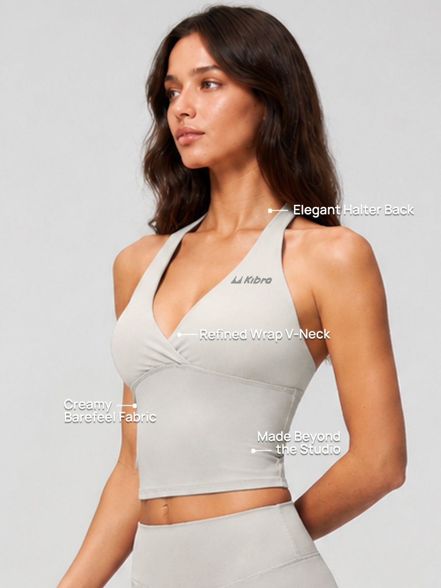 Cream Sculpt Halter Tank