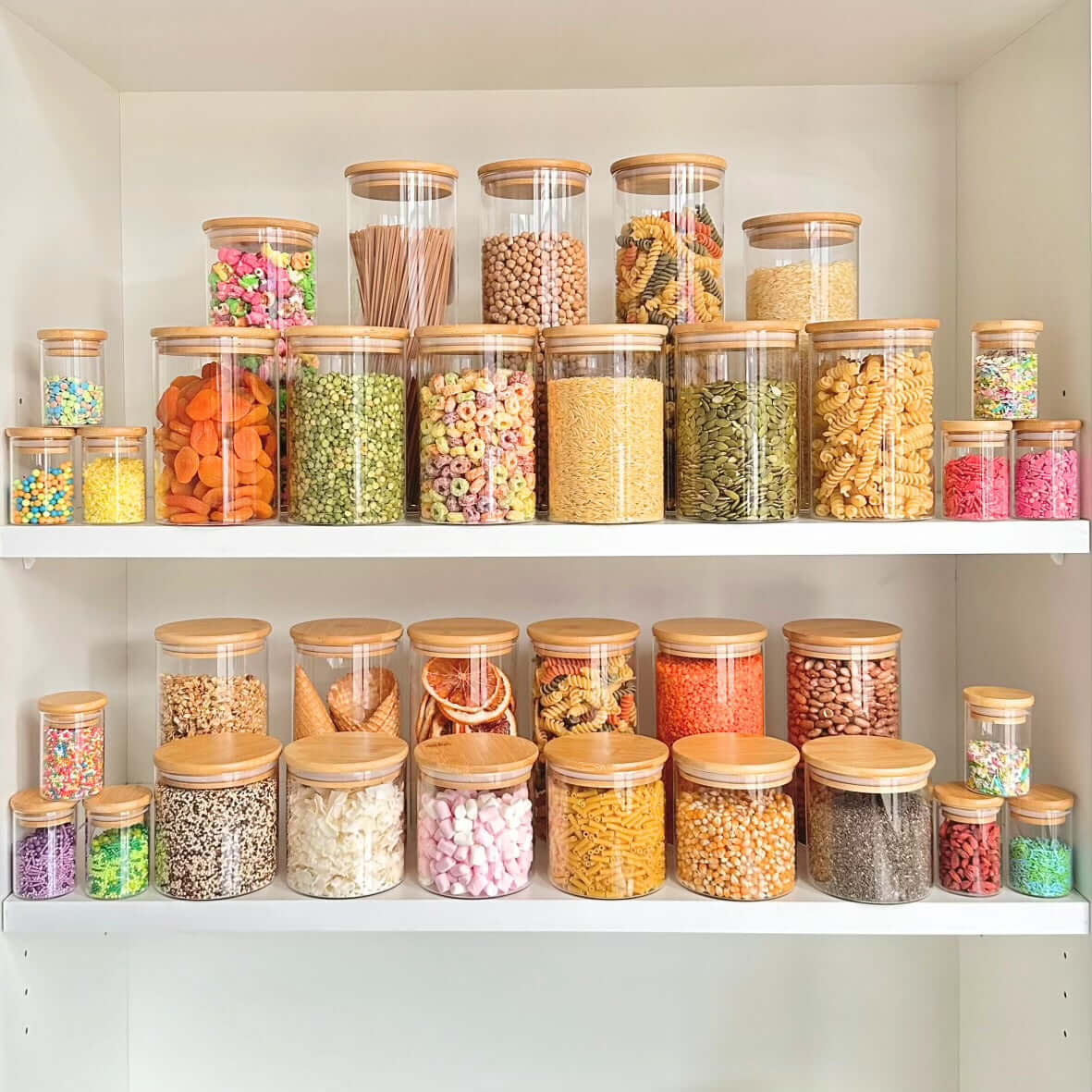 Round Glass Jar with Bamboo Lid - 1250ml