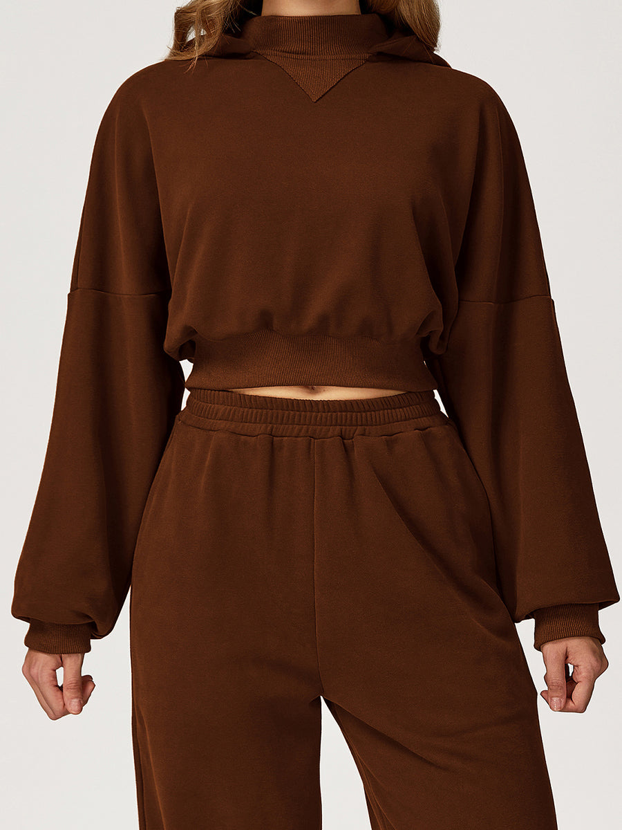 Chic Cocoa Crop Hoodie