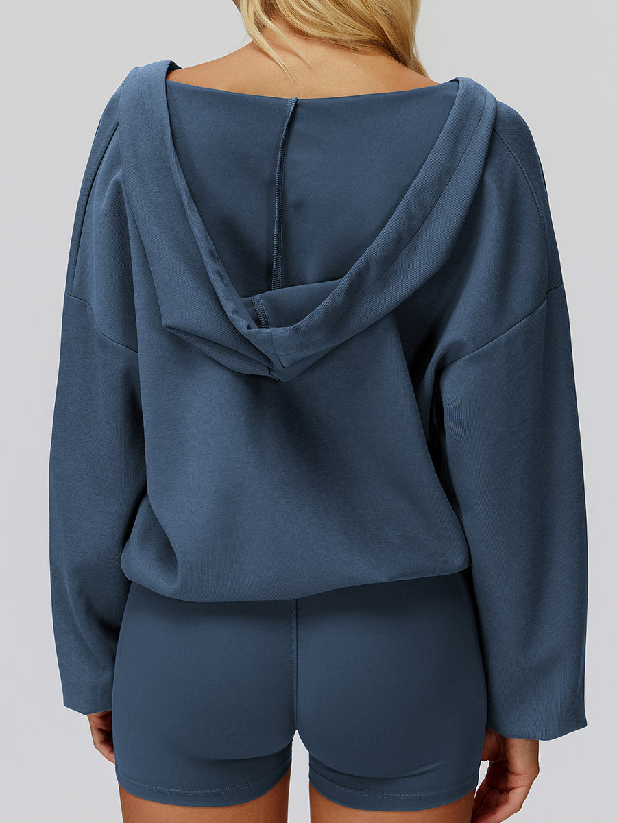 Oversized V-Neck Hoodie