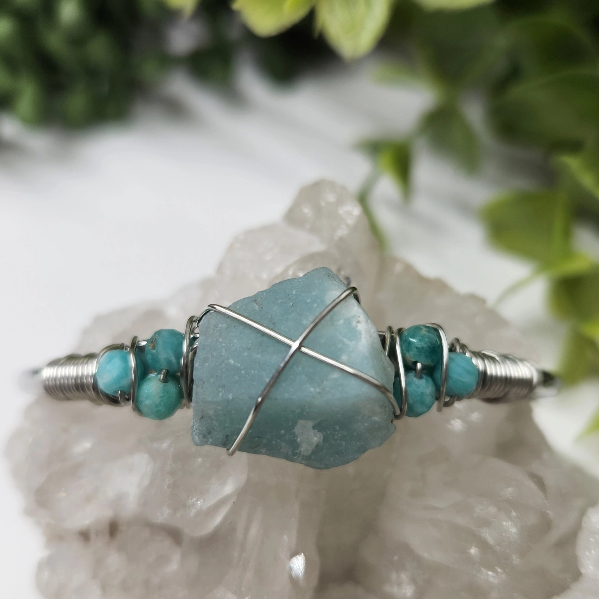 Gemstone Wire-Wrapped Bracelet