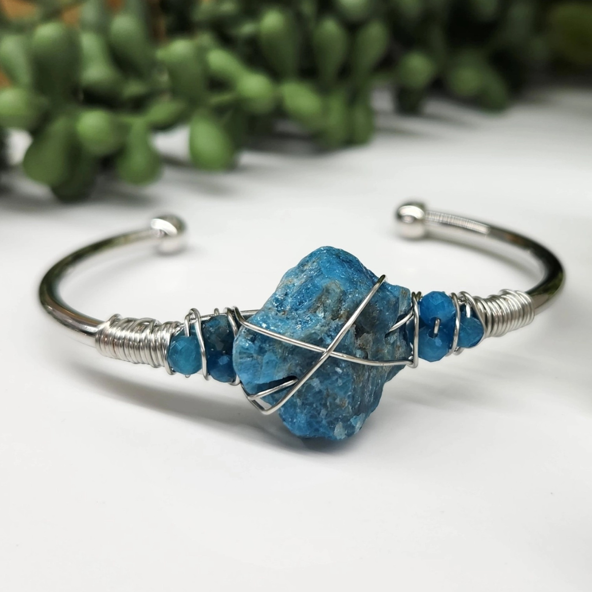 Gemstone Wire-Wrapped Bracelet