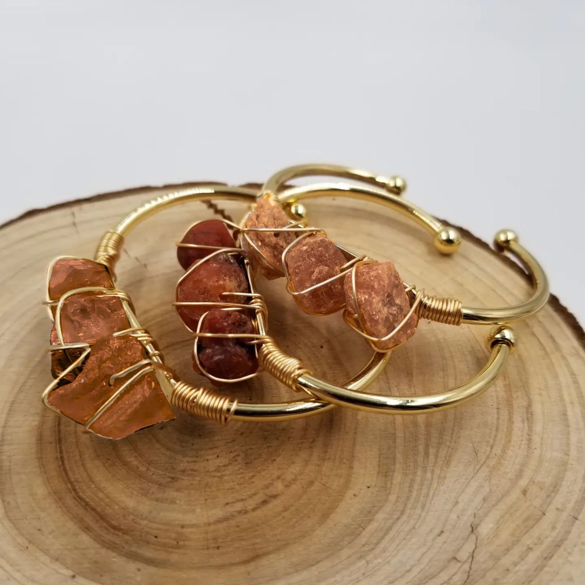 Gemstone Wire-Wrapped Bracelet