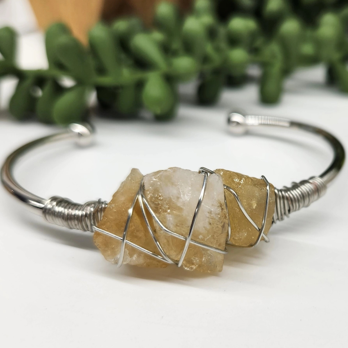 Gemstone Wire-Wrapped Bracelet
