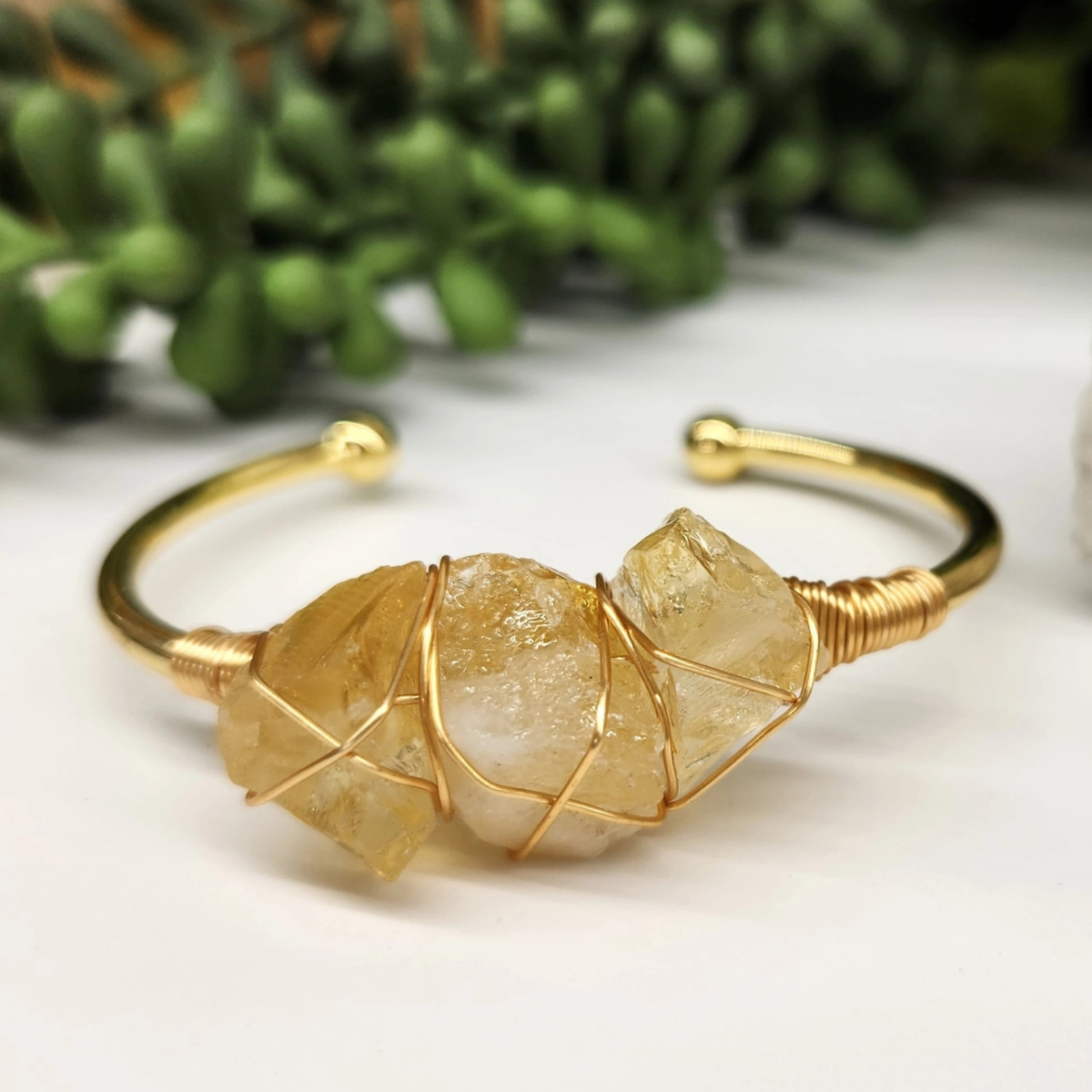 Gemstone Wire-Wrapped Bracelet