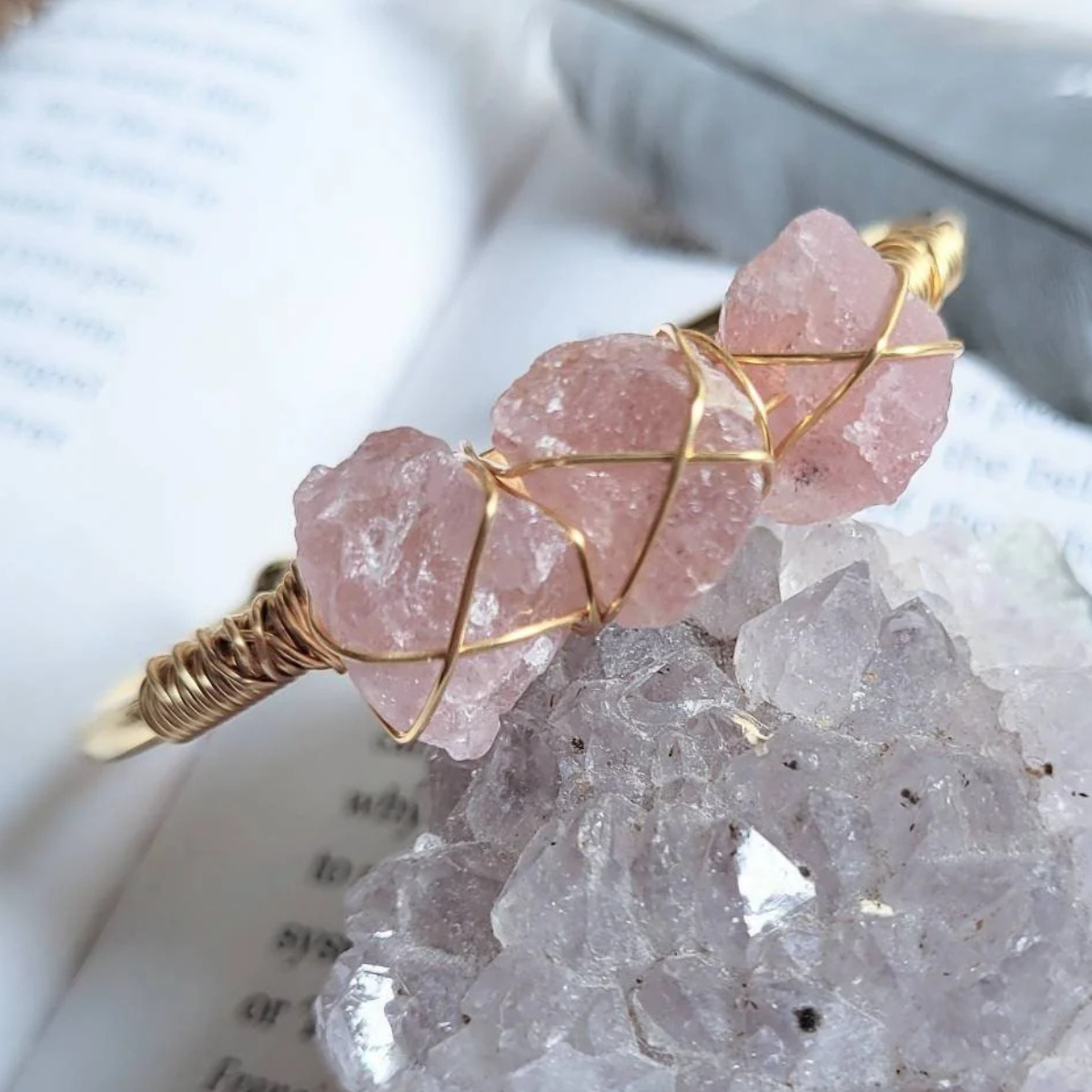 Gemstone Wire-Wrapped Bracelet