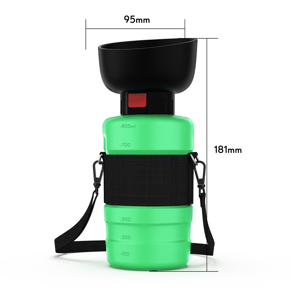 28oz Portable Dog Water Bottle Dispenser-3Gen-Green