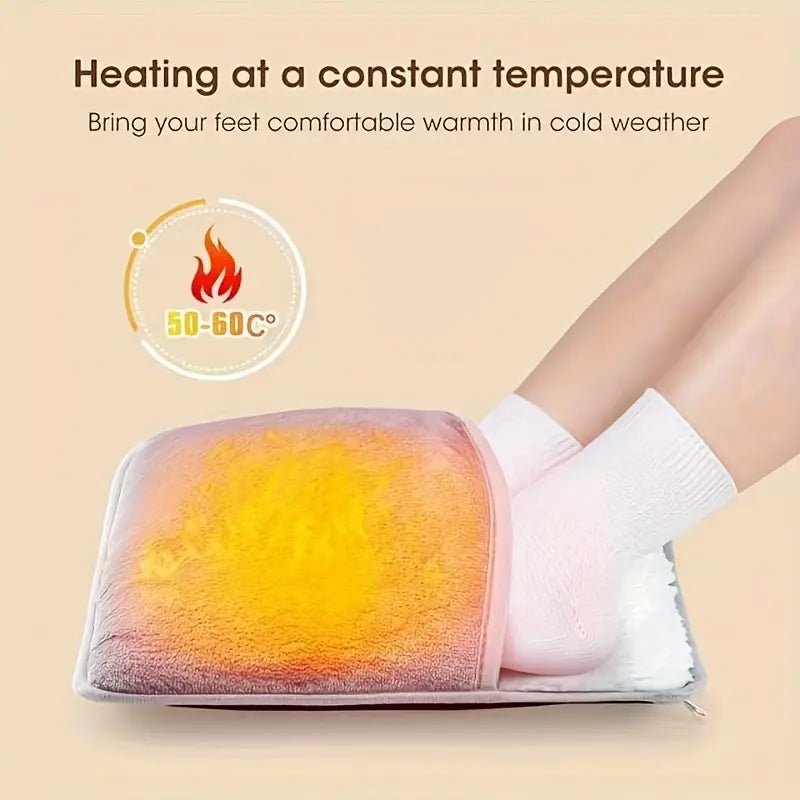 USB-Powered Washable Electric Foot Warmer Heating Pad - Grey