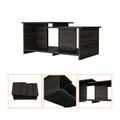 35" Espresso Wood Coffee Table With Shelf
