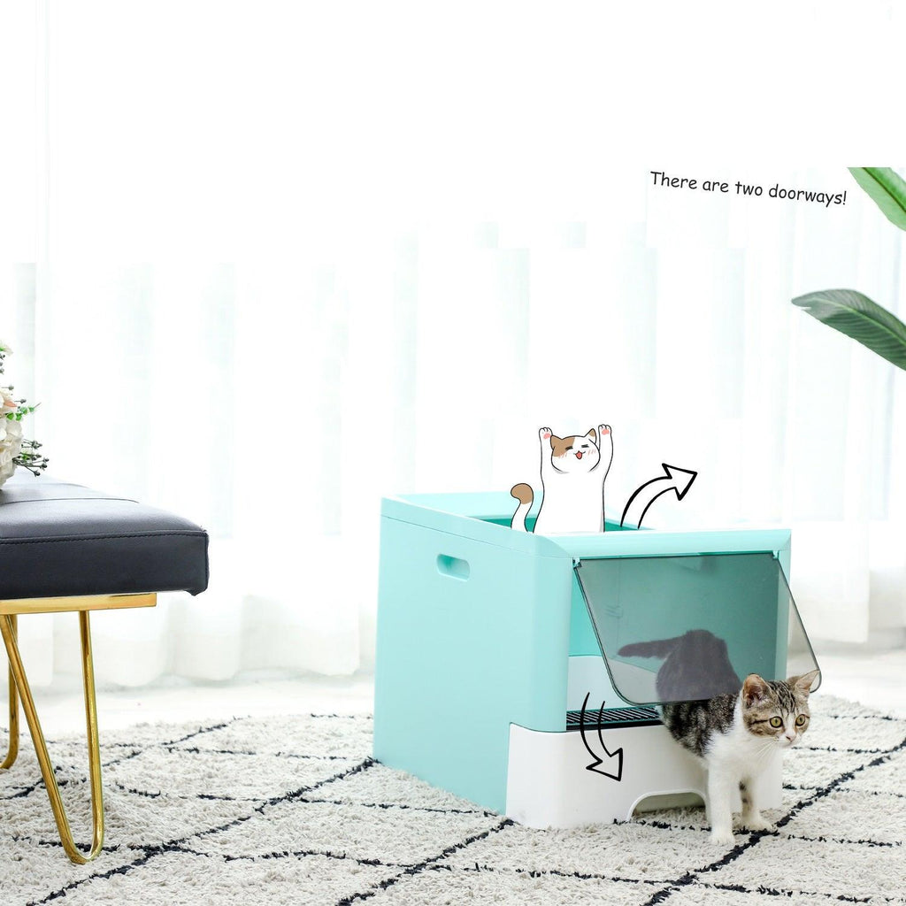 Fully Enclosed Cat Litter Basin With Large Drawer - Ultimate Comfort For Your Feline Friend