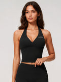 Cream Sculpt Halter Tank