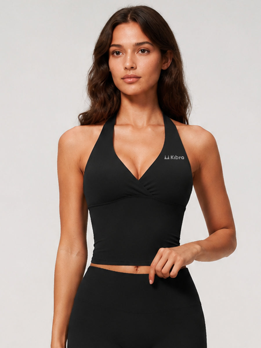 Cream Sculpt Halter Tank
