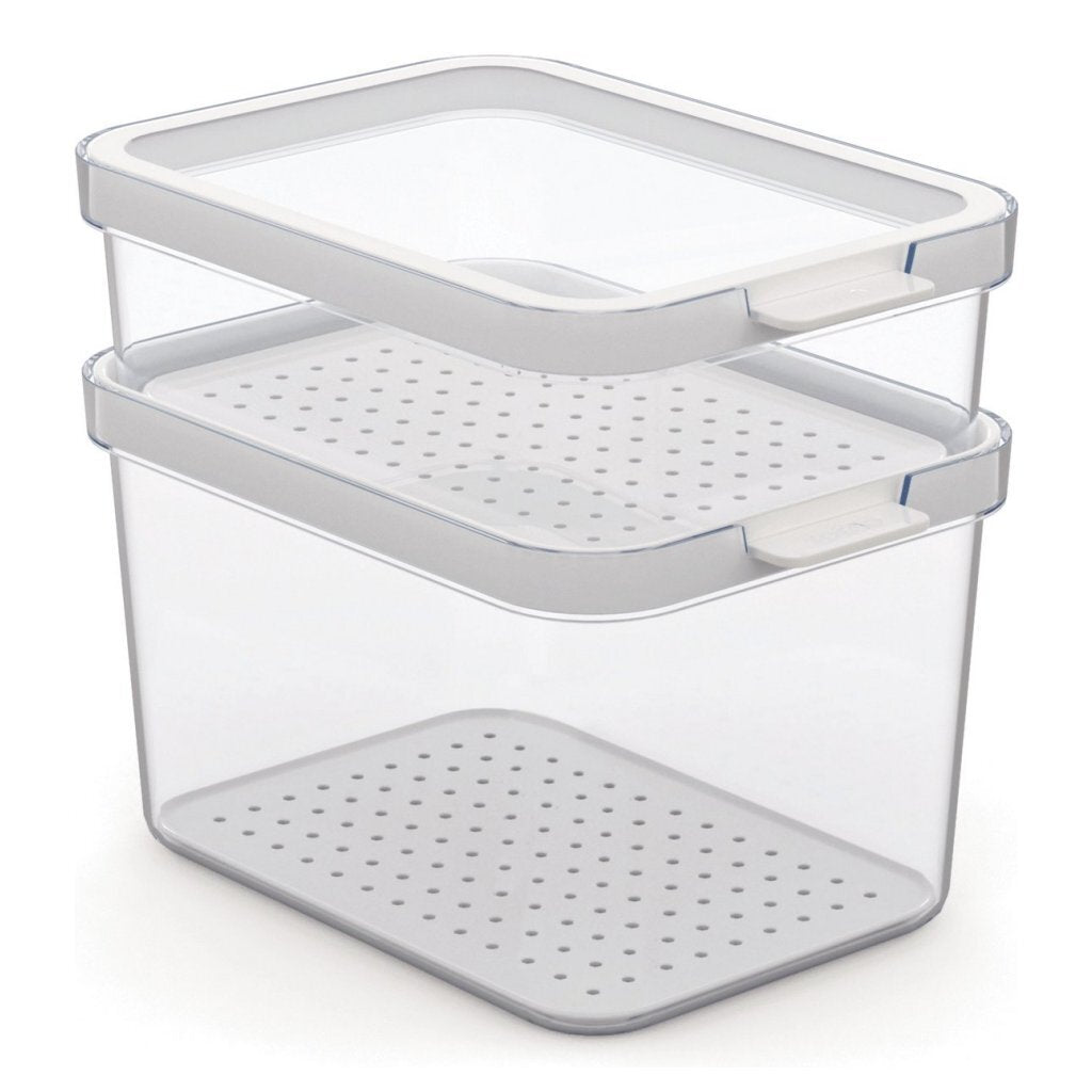 Rotho cauma set refrigerator organizer 1.2l + 2.15l transparent