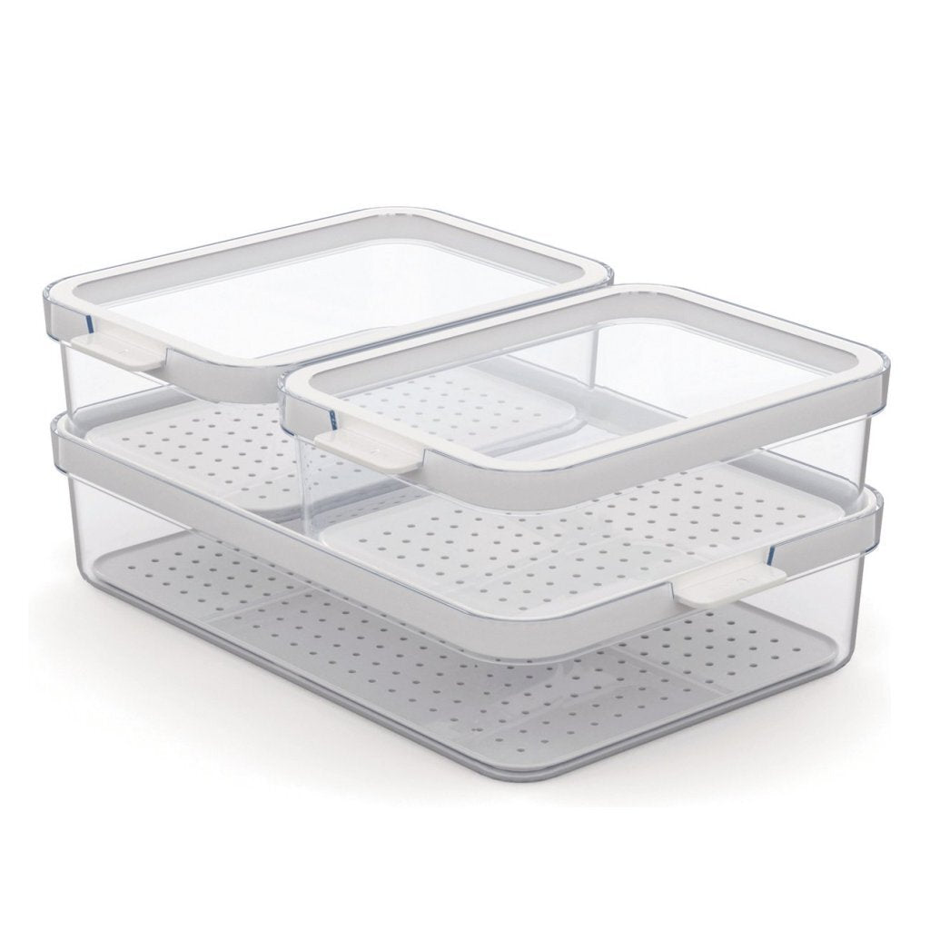 Rotho cauma set refrigerator organizer 2.6l + 2x1.2l transparent