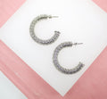 18K Rhodium Filled Coreana Open Hoop Earrings (K54)