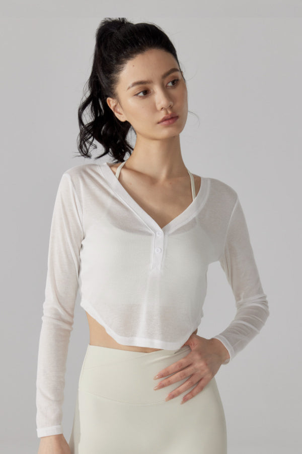 Cropped Long Sleeve Pullover