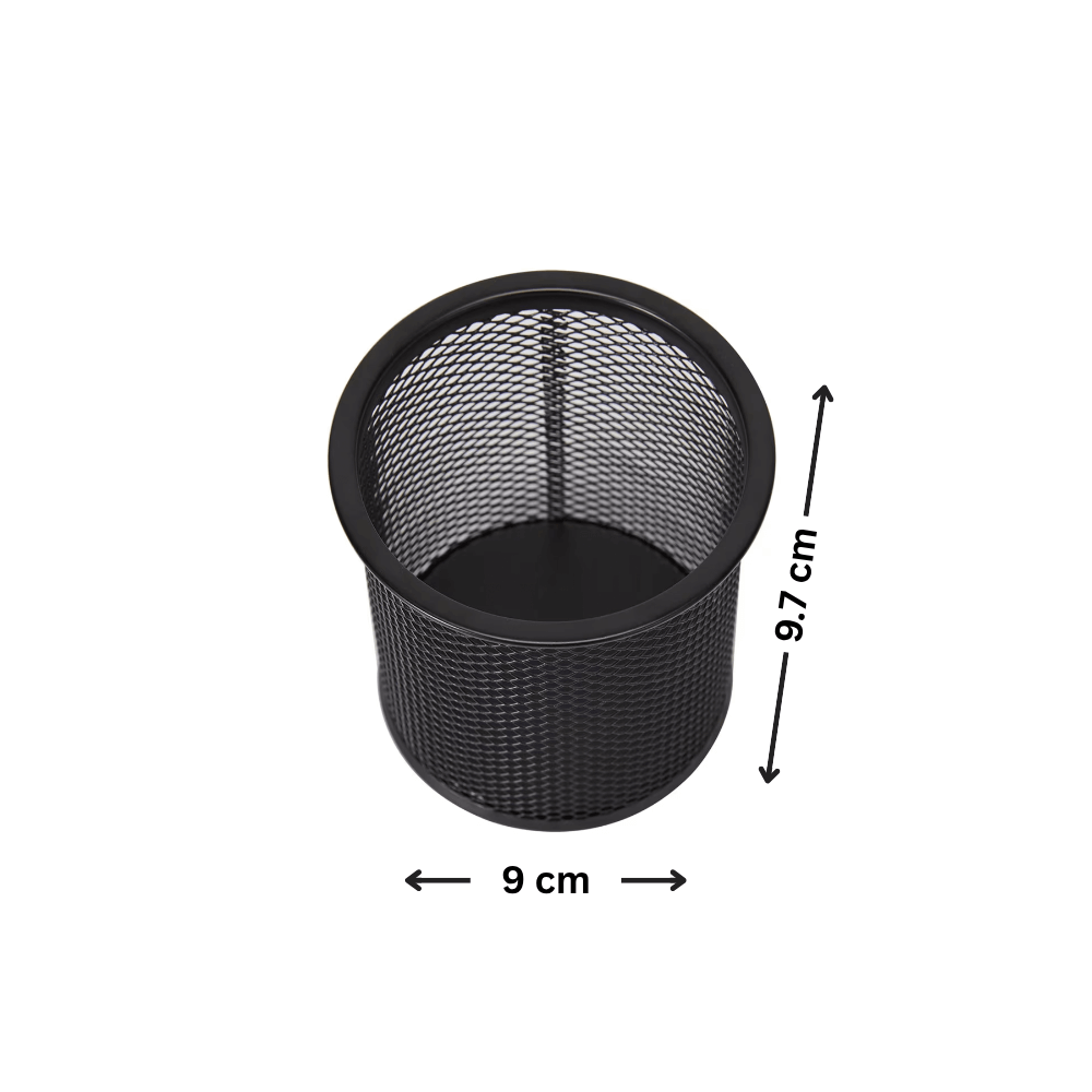 Black Mesh Pen Cup for Desk Organisation