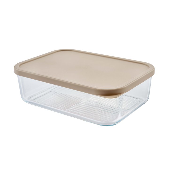 Container Culture 4-Piece Airtight Glass Food Storage Containers with Lids, 2 x 57.5oz - Cashew Cream