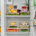 Container Culture 4-Piece Airtight Glass Food Storage Containers with Lids, 2 x 57.5oz - Cashew Cream