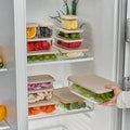 Container Culture 12-Piece Airtight Glass Food Storage Containers with Lids, 6 x 25.4oz - Cashew Cream