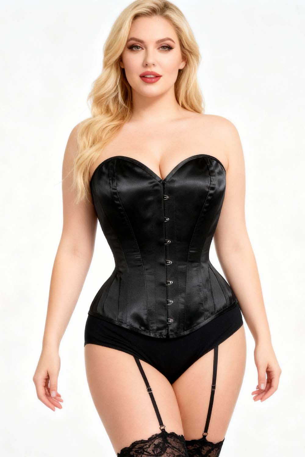 Arnisha Black Satin Overbust Corset