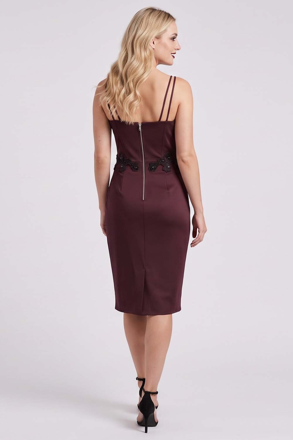 ODILE Beaded Corset Dress - Dark Maroon