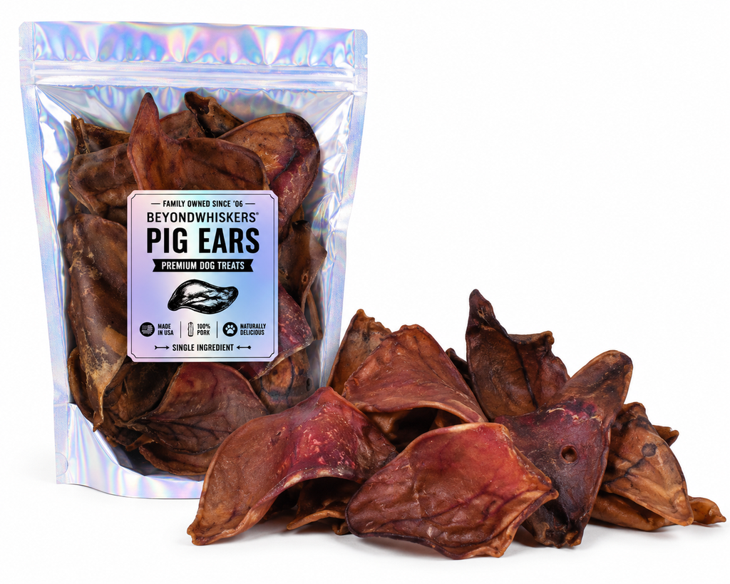Pig Ears for Dogs – Natural Dehydrated Hog Ear Chews, Long Lasting High Protein Dog Treats