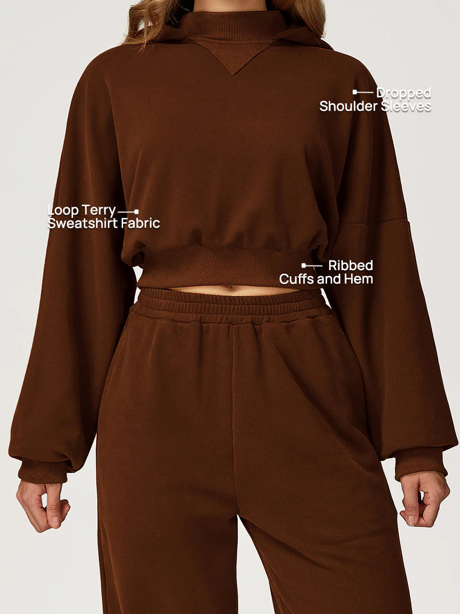 Chic Cocoa Crop Hoodie