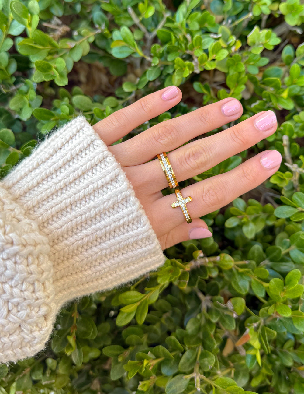 Spread Love – Cross Eternity Gem Ring Set | Faith Jewelry | Gift Set Included