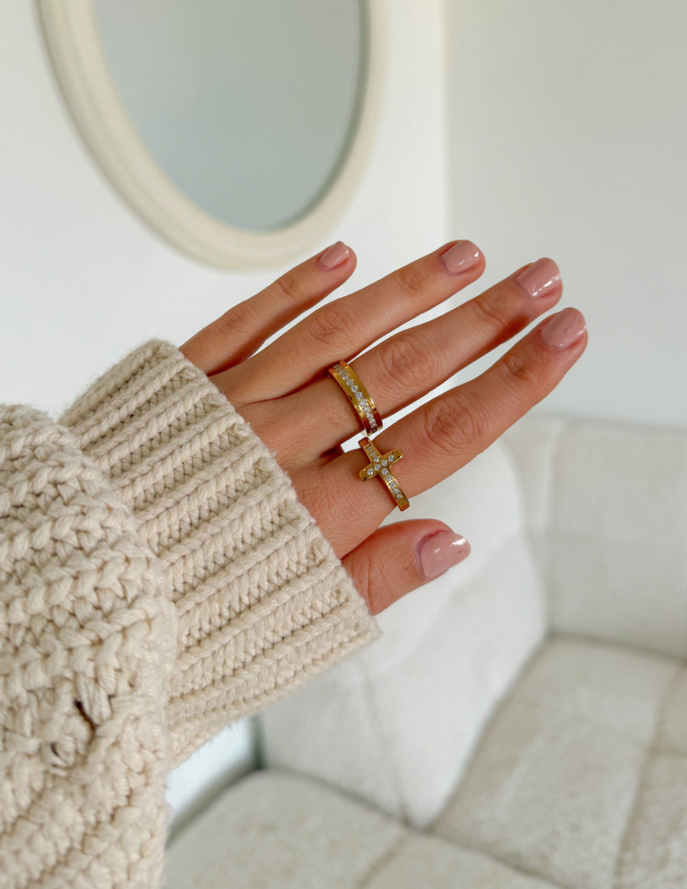Spread Love – Cross Eternity Gem Ring Set | Faith Jewelry | Gift Set Included