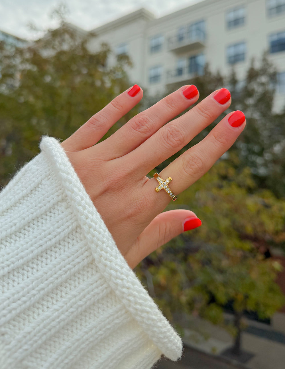 Spread Love – Cross Eternity Gem Ring Set | Faith Jewelry | Gift Set Included