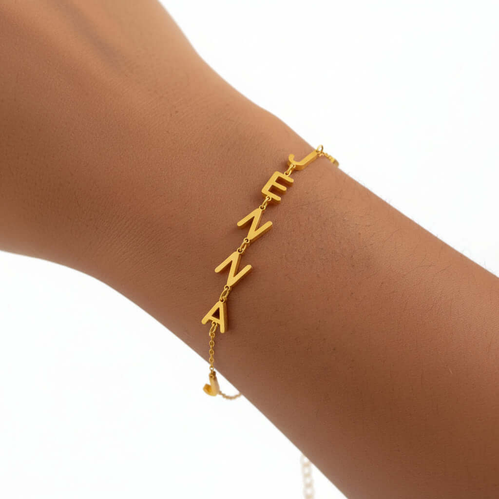 Custom uppercase letter bracelet DIY Letter Bracelet Name Bracelet