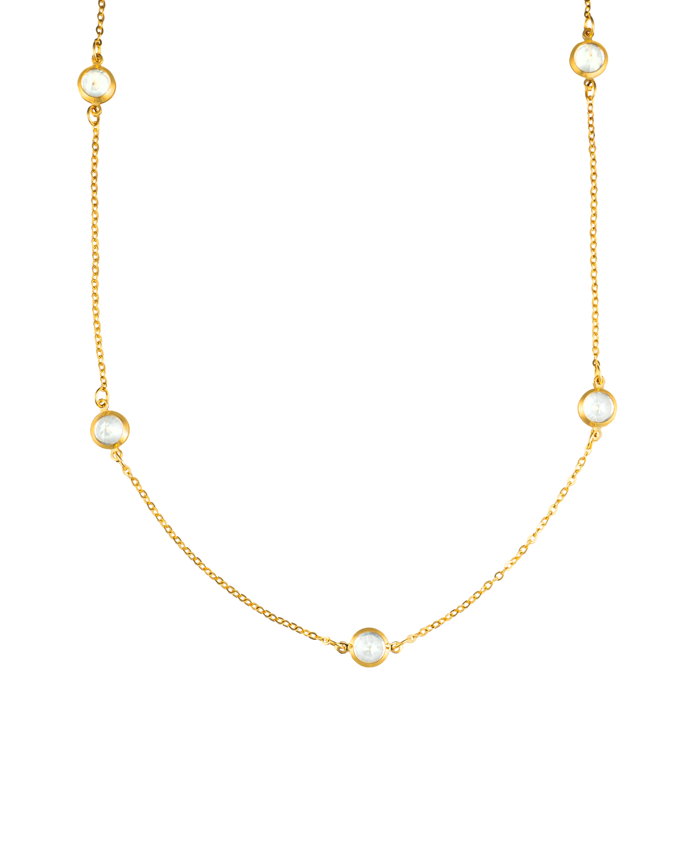 Dainty Necklace With Round Clear CZ Cubic Zirconia Stones (G58)