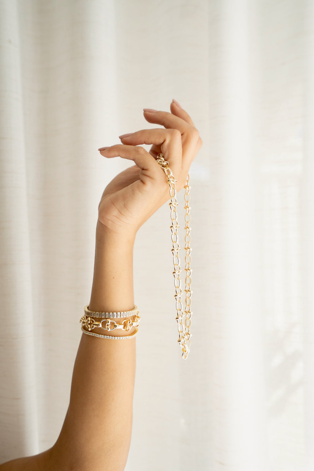 Intertwined Swirl Link Rolo Necklace (H278/I326A)