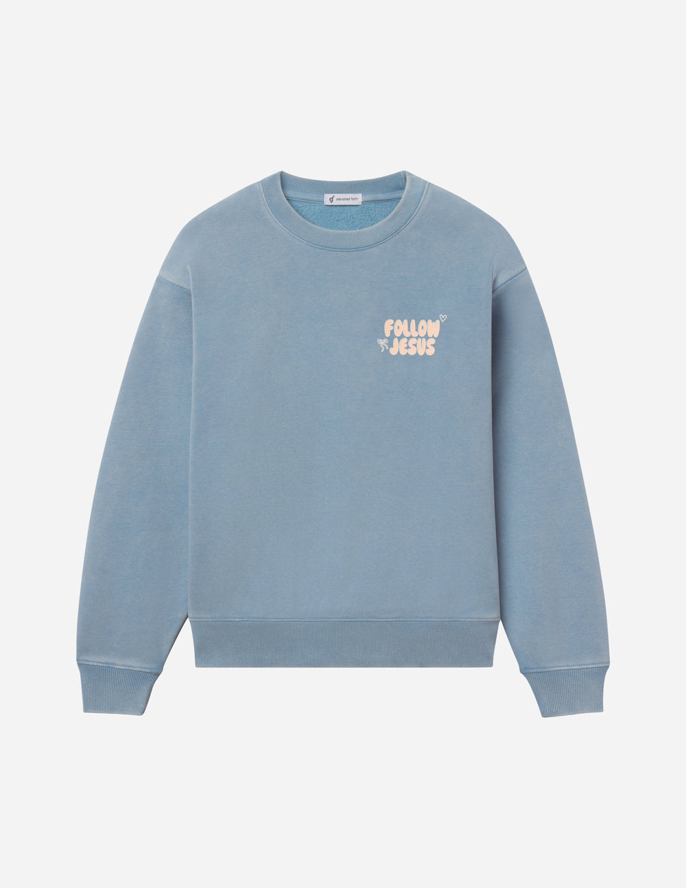 Spread Love – Follow Jesus Unisex Crewneck | Garment Dyed | 70% Cotton | Bluebell