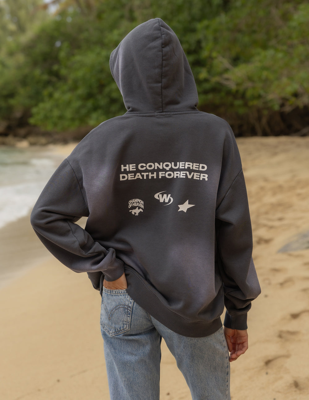 Spread Love – Jesus Wins Unisex Hoodie | Garment Dyed | 70% Cotton | Black Tide