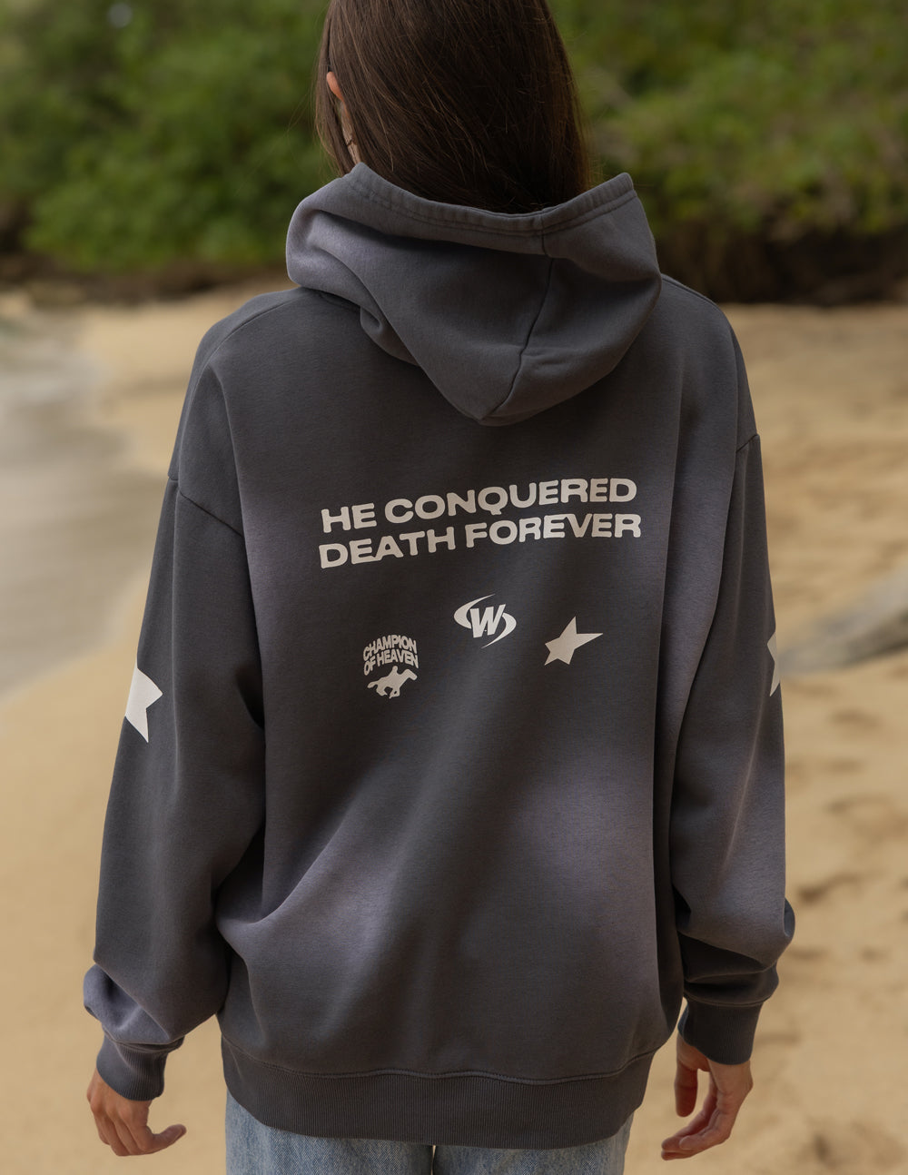 Spread Love – Jesus Wins Unisex Hoodie | Garment Dyed | 70% Cotton | Black Tide
