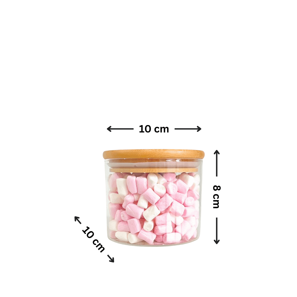 Round Glass Jar with Bamboo Lid - 580ml