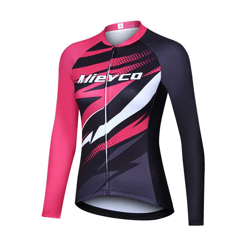Women Cycling Jersey Long Sleeve Breathable Lightweight Spring Autumn Road Bike Top