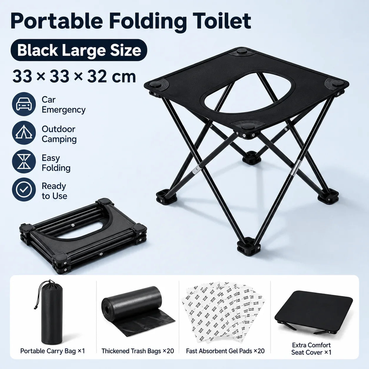 Portable Folding Car Camping Toilet