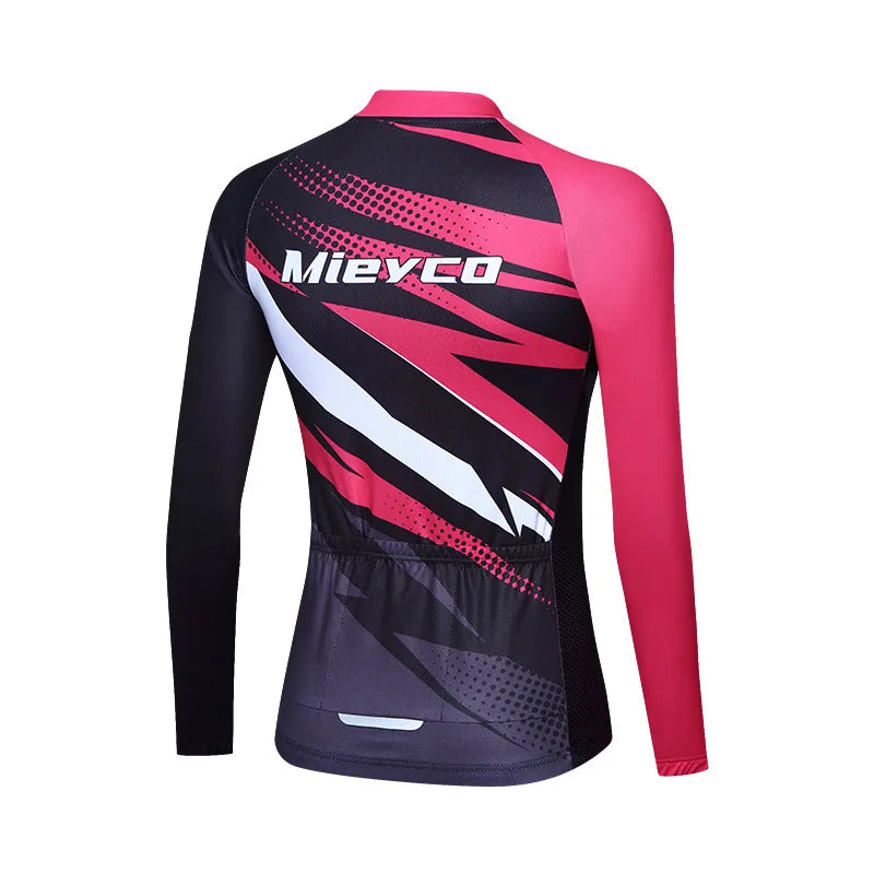 Women Cycling Jersey Long Sleeve Breathable Lightweight Spring Autumn Road Bike Top