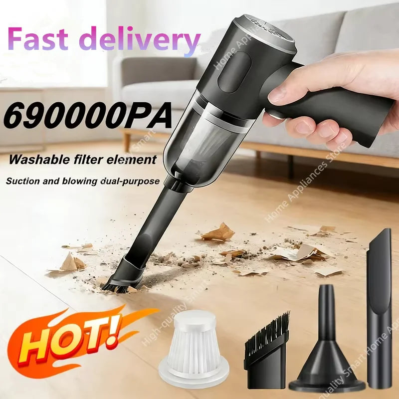 NNEOBA Wireless Car Vacuum Cleaner – High Power Wet & Dry Cordless Handheld