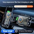 NNEIDS Wireless Car Charger With Infrared Sensor And Aluminum Bracket - Transparent Black
