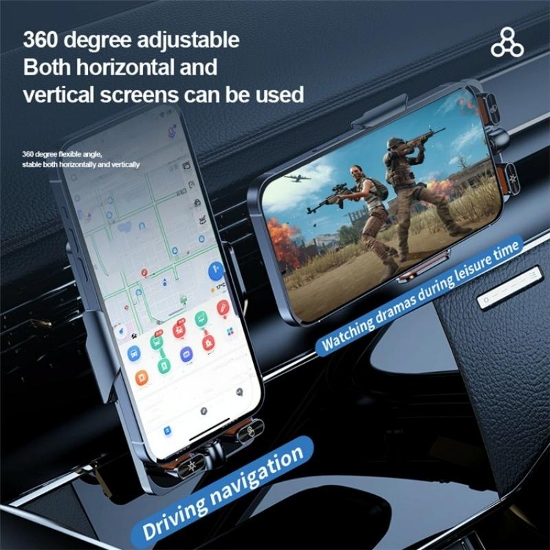 NNEIDS Wireless Car Charger With Infrared Sensor And Aluminum Bracket - Transparent Black