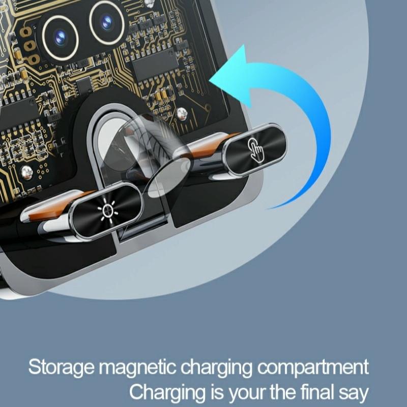 NNEIDS Wireless Car Charger With Infrared Sensor And Aluminum Bracket - Transparent Black