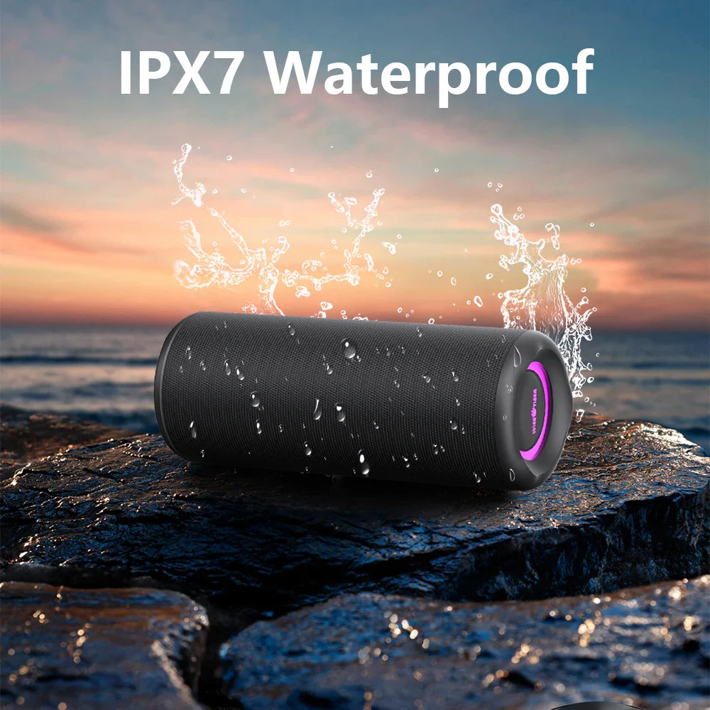 Waterproof Bluetooth Speaker – 30W Portable Speaker with RGB Lights & Bass Boost